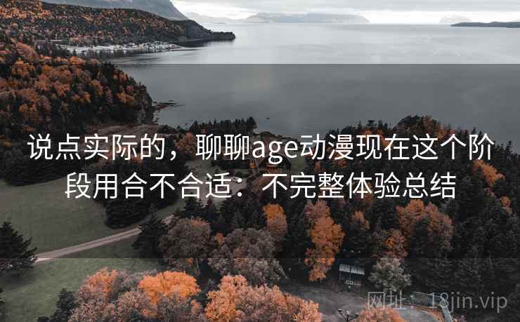 说点实际的，聊聊age动漫现在这个阶段用合不合适：不完整体验总结